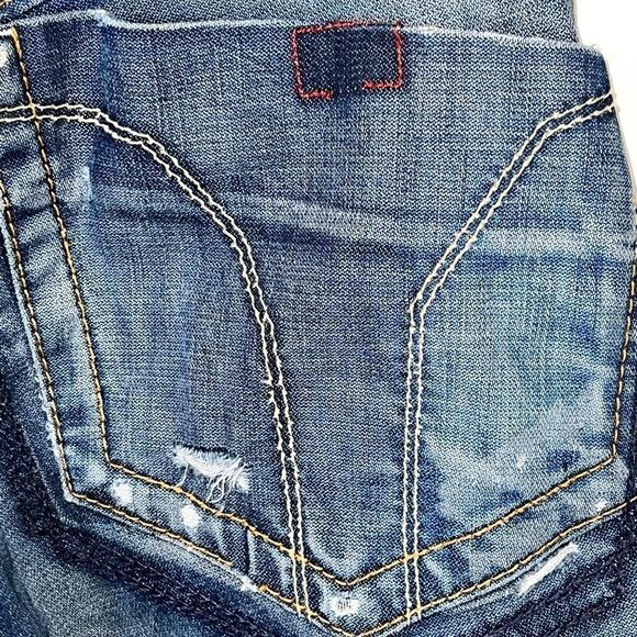 Miss 60 Sixty Rare 90’s Italian Jeans wrap Pockets Distressed Womens Size 28/31 - Picture 9 of 13